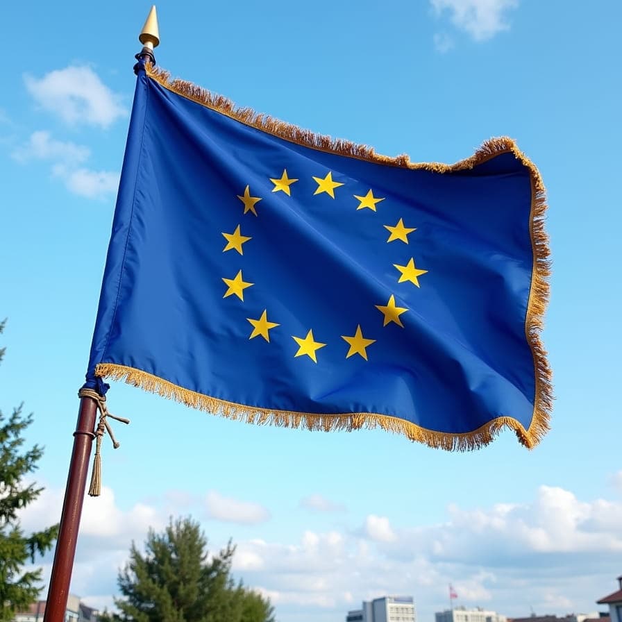 Drapel UE cu Franjuri (Protocolar)